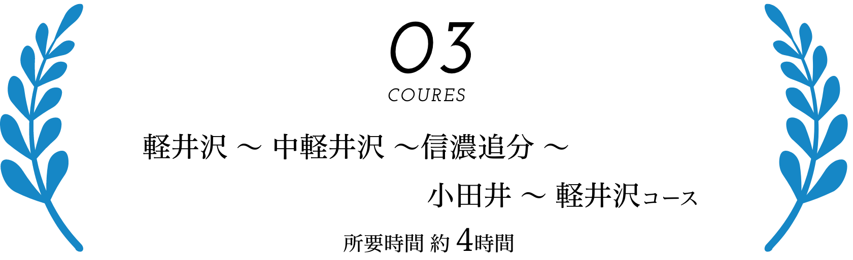 coures03｜軽井沢 〜 中軽井沢 〜信濃追分 〜 小田井 〜 軽井沢コース｜所要時間 約4時間